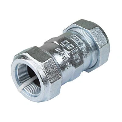 Immagine di Gebo Armaturen 01.150.02.03 Morsetto in ghisa malleabile su Entrambi i Lati, 33,7 x mm, 1&quot;, Argento, 33,7x33,7mm, 1&quot;