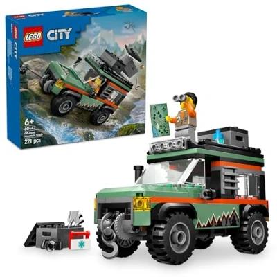 Immagine di LEGO City Fuoristrada di Montagna 4x4 Set con Jeep Giocattolo da Costruire, Giochi per Bambini e Bambine 6 Anni in su, Idea Regalo Compleanni Festività una Minifigure Accessori, 60447
