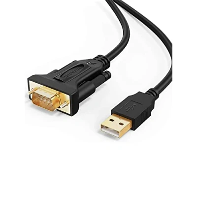 Immagine di CableCreation Adattatore da USB a RS232 con chipset FTDI, 3ft 2,0 Maschio DB9 Cavo convertitore seriale per Windows11, 10, 8,1, 8, 7, Vista, XP, 2000, Linux e Mac OS X 10.6, Nero