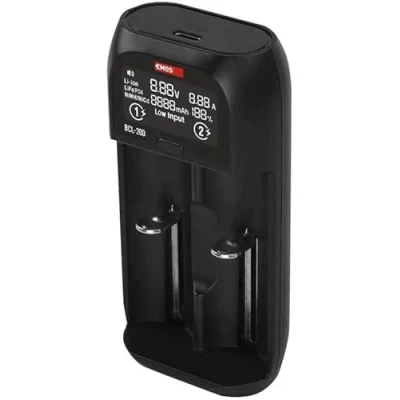 Immagine di EMOS Caricatore universale per batterie AAA, AA, C, SC intelligenti agli ioni di litio, LiFePO4, NiMH, NiCd + cavo USB 5 V/2 A