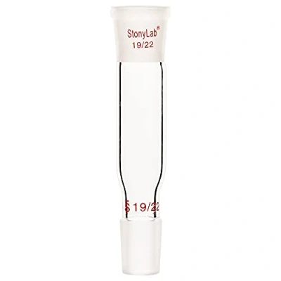 Immagine di stonylab Adattatore di Collegamento Diritto in Vetro, 70mm dal Giunto Esterno 19/22 al Interno per Forniture da Laboratorio Laboratorio, Vetro Borosilicato Glass Connecting Adapter