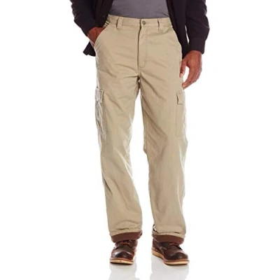 Immagine di Wrangler Men&#039;s Authentics Fleece Lined Cargo Pant, British Khaki Twill, 32W x 32L