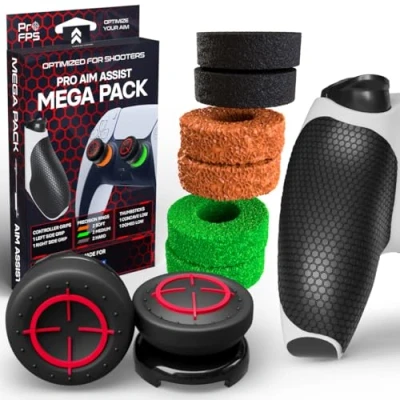 Immagine di ProFPS Accessori per PS5 Antislip controller Grip, 6x Anelli di Precisione &amp; 2 X Sticks (Mega Pack) Aimbot Migliorare il movimento