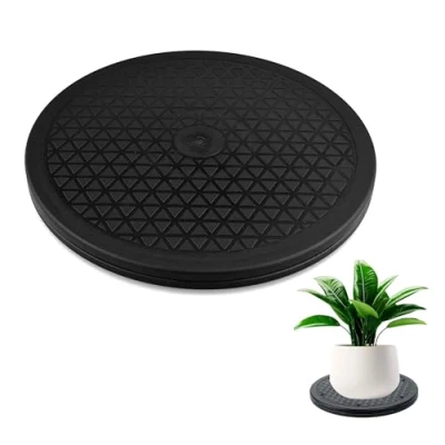 Immagine di Piattaforma Roteante Supporto girevole manuale di 360 Multiuso Giradischi con Cuscinetti Sfera in Acciaio, Superficie Motivo a Rombi per grande schermo TV/Monitor/Piante Bonsai