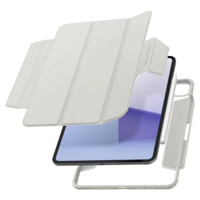 Immagine di Spigen Cover AirSkin Pro Compatible with iPad 11 polici (2024) 5a Generazione con coperchio magnetico staccabile, retro trasparente e portamatite Grigio