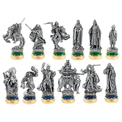 Immagine di the Noble Collection Lord of Rings Return King 12 Character Package figure in peltro fine scatola, set di film con licenza ufficiale