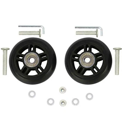 Immagine di ORO 1 Paio Ruote di Ricambio per Valigia Bagagli 72mm Rutoe Sostitutive con Cuscinetti 8mm,40mm/35mm Assali Chiave Ingless Set Riparazione (72 * 24mm)