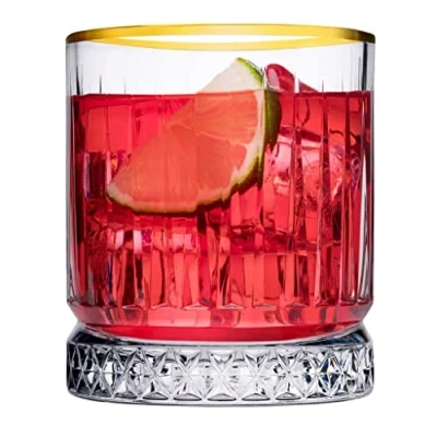 Immagine di Pasabahce ELYSIA GOLD 520014 Set di 4 bicchieri da whisky, 210 ml