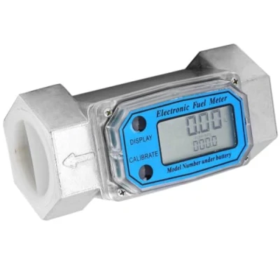 Immagine di Misuratore di Portata Digitale A Turbina, Flussometri per Acqua E Gasolio 15 120 L/Min Elettronico 1 1/2 Pollici Npt, Diesel, Cherosene, Benzina (Blu)