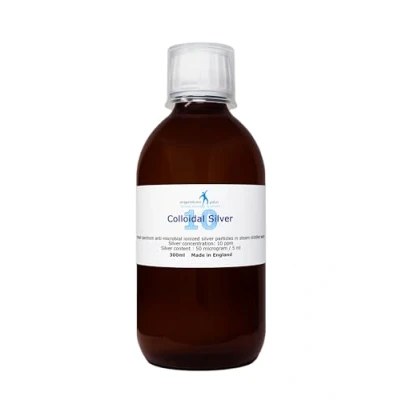 Immagine di argentum plus Argento Colloidale 10ppm 300 ml confezionato in vetro ambrato con un misurino da 15