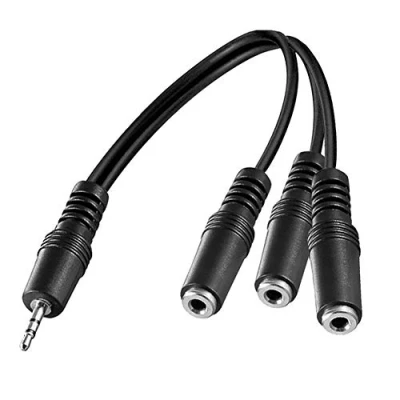 Immagine di F57S Cavo audio splitter Adattatore jack da 3,5 mm a 3 prese MP3 per PC gioco, PS4, Xbox One, smartphone e laptop, circa 30 cm
