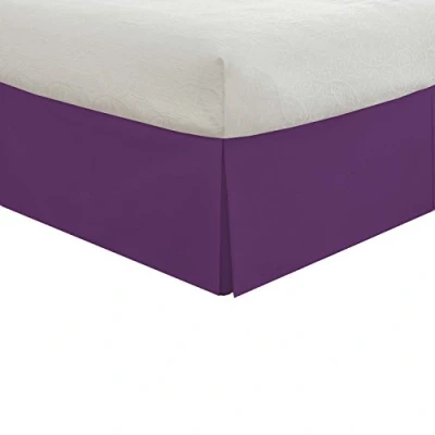 Immagine di LUX Copriletto Sartoriale Classico, 35,6 cm di Lunghezza Stile Plissettato, Microfibra Poliestere, Viola, Twin XL