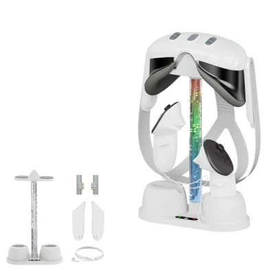 Immagine di JDXFENG controller for stazione dock di ricarica Oculus/Meta/Oculus Quest 3 Supporto occhiali Caricabatterie Luce RGB cuffie Meta/Oculus