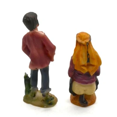 Immagine di 2 X UNIT FIGURA CAGANER RESINA E pisciare l&#039;uomo che fa urinare. Presepe nascosto da 10,5 cm. la cacca. figurina cagando. scena di natività, figure, gesù. 3 Re. Pastore Medndo