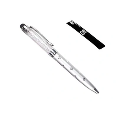 Immagine di Pennino capacitivo 2 in 1 per touchscreen e penna a sfera con cristalli, ricarica gratuita venditore del Regno Unito (argento)
