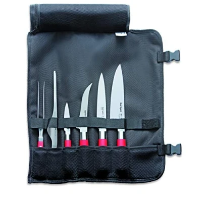 Immagine di F. DICK set di coltelli Red Spirit (avvolgibile, forchetta per carne, coltello cuoco, filettare, spelucchino, pinzetta buffet, disossare 56 HRC) 81767000