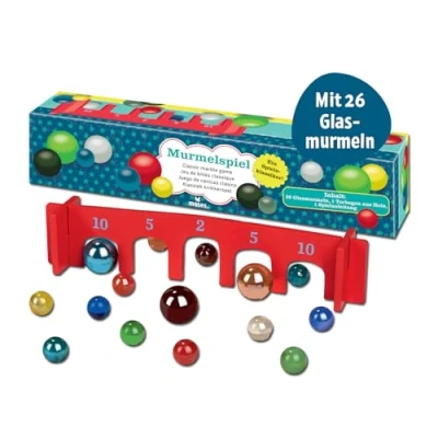 Immagine di moses 38064 classico Gioco di marmi con 26 biglie vetro e un arco legno, colorato
