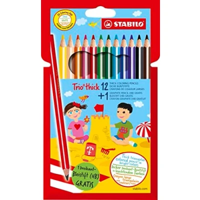 Immagine di STABILO Trio Matite colorate triangolari, 12 + 1 astuccio
