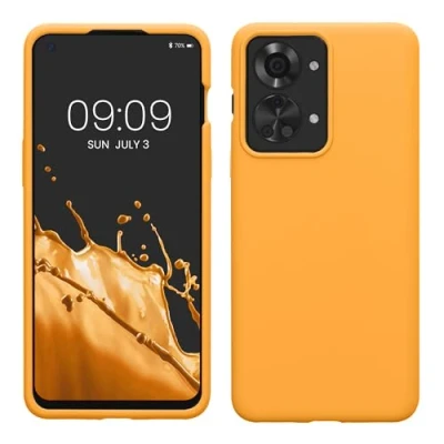 Immagine di kwmobile Cover per OnePlus Nord 2T 5G Custodia Back Case Smartphone in Silicone TPU Protezione Gommata arancia fruttata