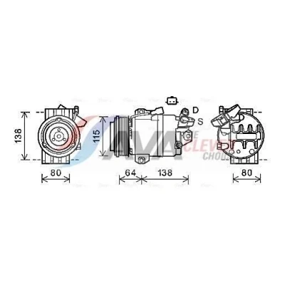 Immagine di PRASCO RTAK565 Compressore Aria Condizionata DKS17 R 134a RENAULT: Koleos I