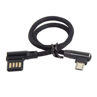 Immagine di chenyang CY Micro USB 5Pin to 2.0 Left Right Angled 90 Degree Data Cable with Sleeve for Tablet &amp; Phone 15cm