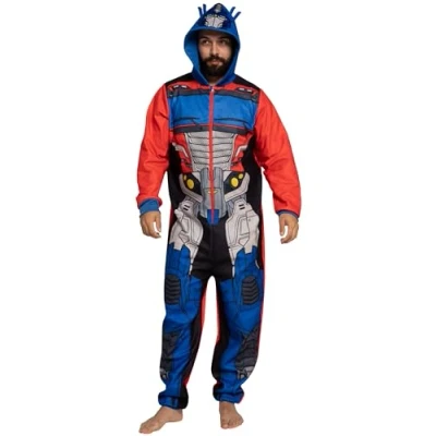 Immagine di Transformers Pigiama Intero Uomo Optimus Prime in Pile Pigiami Interi Adulto Multicolore XL