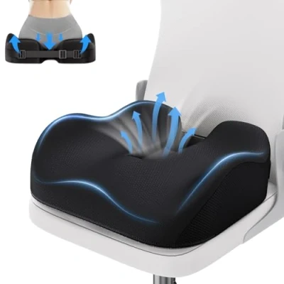 Immagine di Benazcap Cuscino Ergonomico Sedia Ufficio, di Seduta Ortopedico per Alleviare la Pressione Coccige, Sciatica, in Memory