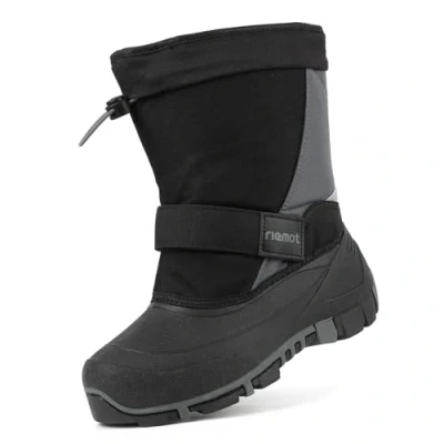 Immagine di riemot Scarpe Invernali Calde per Bambini, Stivali da Neve, Grigio, 34 EU