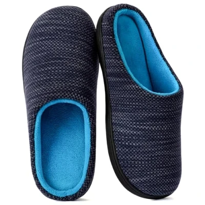 Immagine di RockDove Pantofole da Donna in Maglia Birdseye con Memory Foam, 40/41 EU, Denim e Azzurro Cielo