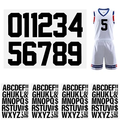 Immagine di 147Pcs Lettere Termoadesive e Numero Per Tessuti, Toppe Numeri, Dalla A Alla Z Da 20cm Numeri Termoadesivi 0 9 5cm Maglie Calcio (Nero)