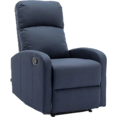 Immagine di Astan Hogar AH AR30610DN Premium Plus Poltrona Relax con reclinazione Manuale, Rivestita in Tessuto, Plastica Cotone, Blu Denim, 65D x 65W 102H cm