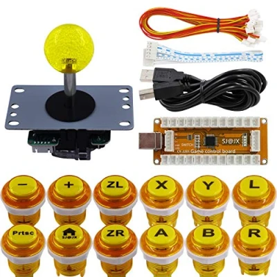 Immagine di SJ@JX Arcade Game Controller USB Encoder Gamepad Cherry MX Microswitch Button 8way Joystick for Nintendo Switch PC PS3 Retropie Raspberry Pi MAME