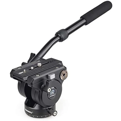 Immagine di Testa Fluida, Treppiede INNOREL H90 Fluida con Vite di Montaggio da 3/8&quot;e 1/4&quot; per Reflex Digitali Videocamere Registrazioni Riprese, Massima Carico 15kg Lega Alluminio
