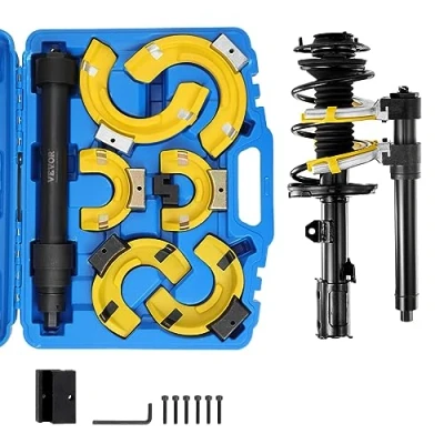 Immagine di VEVOR Kit Compressore a Molla Ammortizzatore per Auto capacità Max. 4,5 Tonnellate in Acciaio 45#, di 3 Pezzi Valigetta Portatile Rimozione Molle Sospensione SUV