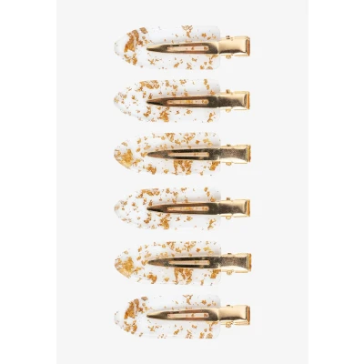 Immagine di Brushworks NO Crease HAIR Clips Accessori capelli, Donna, Taglia: One Size, Gold &amp; white