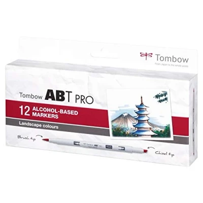 Immagine di Tombow ABT PRO Pennarelli a base di alcol, 12 pezzi, colori