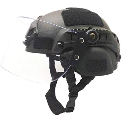 Immagine di Casco Protettivo tattico Airsoft, Mich 2000 Action Version con Staffa NVG e Maschera Visiera antivandalo per Giochi Airsoft Paintball CS all&#039;aperto