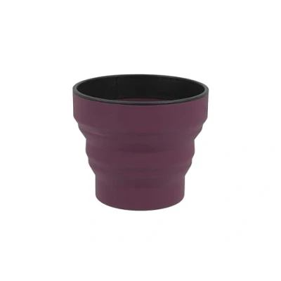 Immagine di Lifeventure Tazza pieghevole e portatile in silicone a forma di ellisse, per campeggio, viaggi attività all&#039;aperto, colore: viola scuro