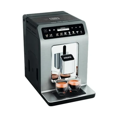 Immagine di Krups EA894T Evidence Plus Macchina da caffè con display a colori OLED, tecnologia Barista Quattro Force, 16 varianti di caffè, 3 tè, funzione cappuccino One touch, titanio metallizzato