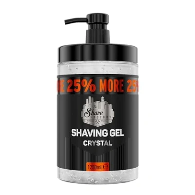 Immagine di The Shave Factory Gel da barba Non irritante Rasatura precisa di viso e corpo per uomini Idrata la pelle 1250 ml (Crystal)