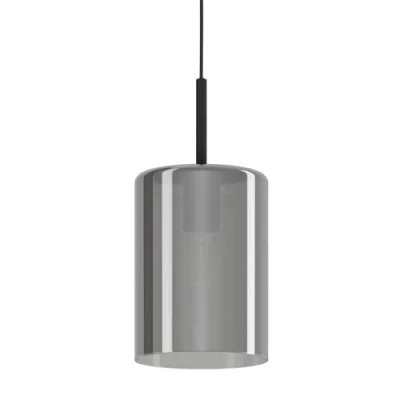 Immagine di Eglo Cadaques 1, lampadario a 1 luce, elegante, lampada sospensione in acciaio finitura argento e vetro fumé, per il tavolo da pranzo, soggiorno con attacco E27