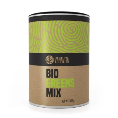 Immagine di VanaVita BIO greens Mix 300 g, Miscela in polvere 100% di 11 super noti per vitamine, minerali e antiossidanti. Favorisce le difese immunitarie, la digestione, salute generale