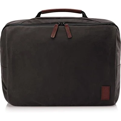 Immagine di HP PC Spectre Folio Borsa Tracolla per Notebook fino a 15.6&quot;, Vano Imbottito, Tasca Protezione RFID, Tela Cerata, Tessuto Impermeabile, Fascia Pass Through Trolley, Design Vintage, Sottile, Brown