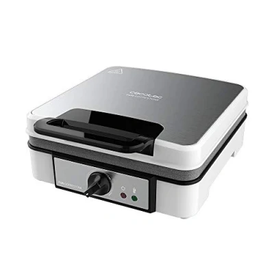 Immagine di Cecotec Waffle Maker elettrico per waffle, 4Inox 1200 W, acciaio inossidabile, 4 cialde alla volta, rivestimento antiaderente Rockstone, temperatura regolabile