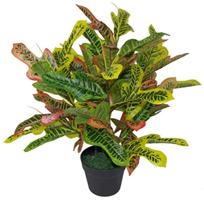 Immagine di Leaf Codiaeum artificiale Pianta da appartamento, multicolore, 65 cm