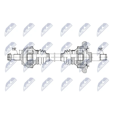 Immagine di NTY NPW ME 210 Albero motore / Semiasse Assale posteriore Sx 786mm Trasmissione automatica