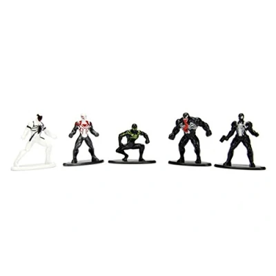Immagine di Marvel Spider Man, confezione da 5 pezzi Nano Metalfigs 4 cm 99253 collezione in metallo Diecast di alta qualità, piccoli personaggi perfetti per ogni collezionista