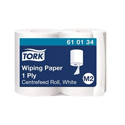 Immagine di Tork 610134 Carta per asciugatura Advanced, compatibile con il sistema M2 (ad estrazione centrale), 1 velo, x 2 rotoli (2 275 m), colore bianco