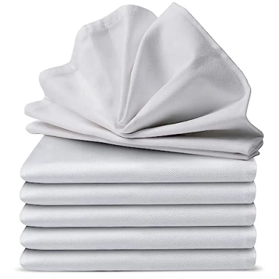 Immagine di Loco Bird tovaglioli in tessuto bianco, 40 x cm, 6 pezzi, 100% cotone, di cotone alta qualità, da sposa