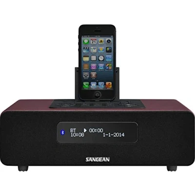 Immagine di Sangean DDR 38 Radio da tavolo DAB+, DAB, FM Dock Apple, AUX, Bluetooth Funzione di carica della batteria , incl. telecomando, allarme Marrone